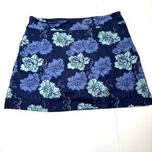 Tranquility Navy Floral Athletic Skort Size (M) – Built-In Shorts Activewear